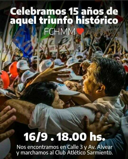 Acto y marcha para celebrar los 15 años del primer triunfo electoral del Frente Chaco Merece Más