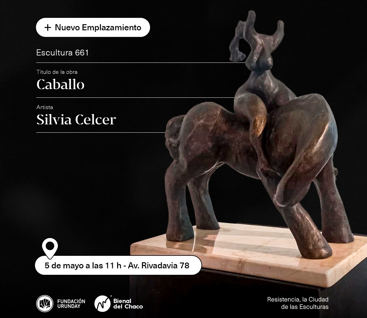 Caballo, la nueva escultura emplazada en la Ciudad de Resistencia