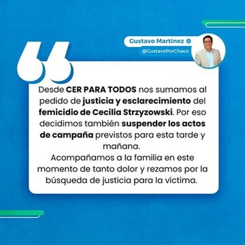 CER suspende actos de campaña solicitando justicia por Cecilia