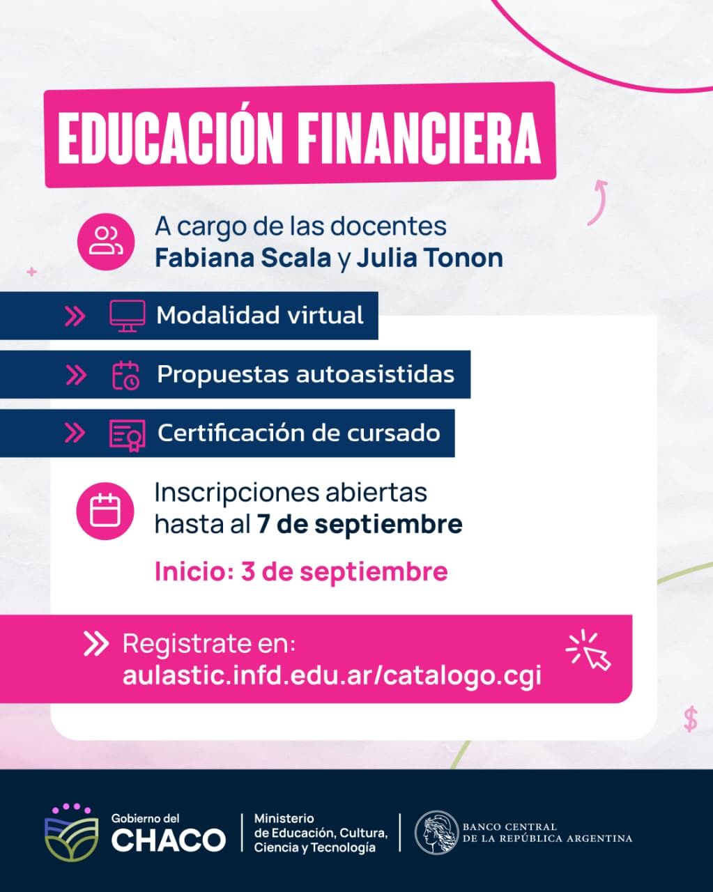 Educación financiera en la escuela secundaria: está abierta la inscripción a nuevos cursos de capacitación docente