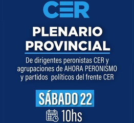 El CER ,  La tercer Fuerza Política Provincial convoca a un plenario en Villa Angela