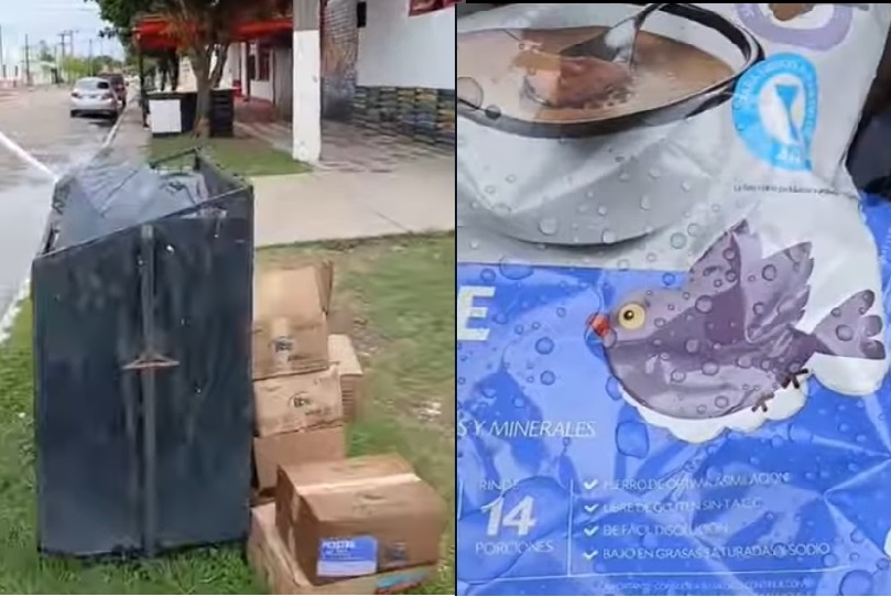 Escándalo en Pinedo: tiran suplementos para niños desnutridos en un contenedor del club Pinedo Central