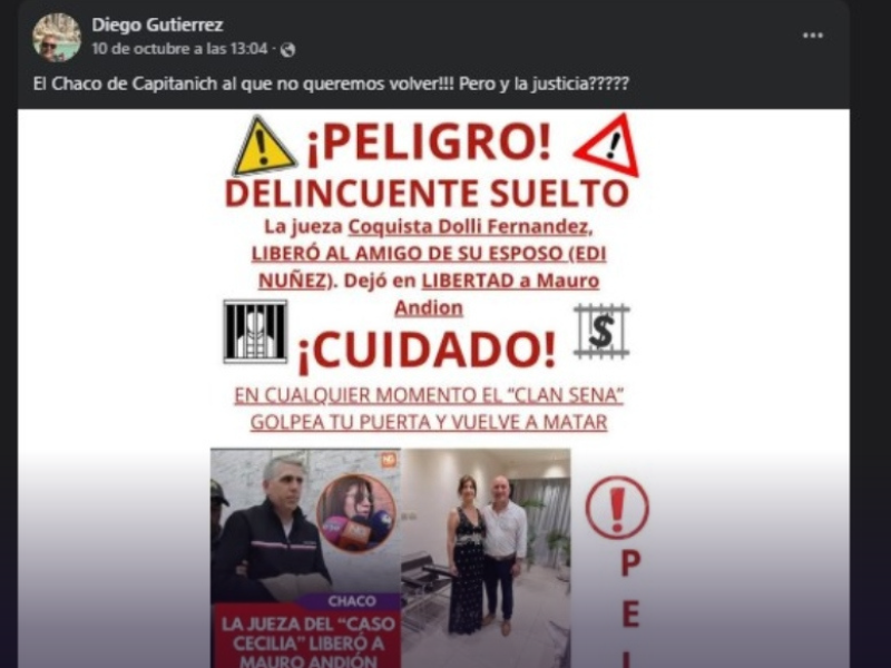 Excarcelación de Andión: el vice de la UCR tildó de “jueza coquista” a Dolly Fernández y la Asociación de Magistrados salió a respaldarla Compartir